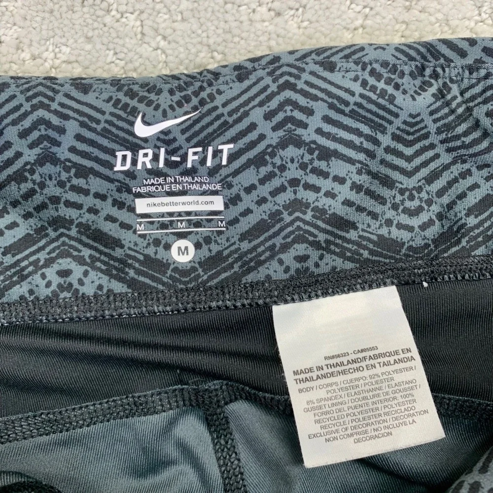 Nike Dri Fit Running Crop Leggings Womens Medium Geometric‎ Athletic Pants